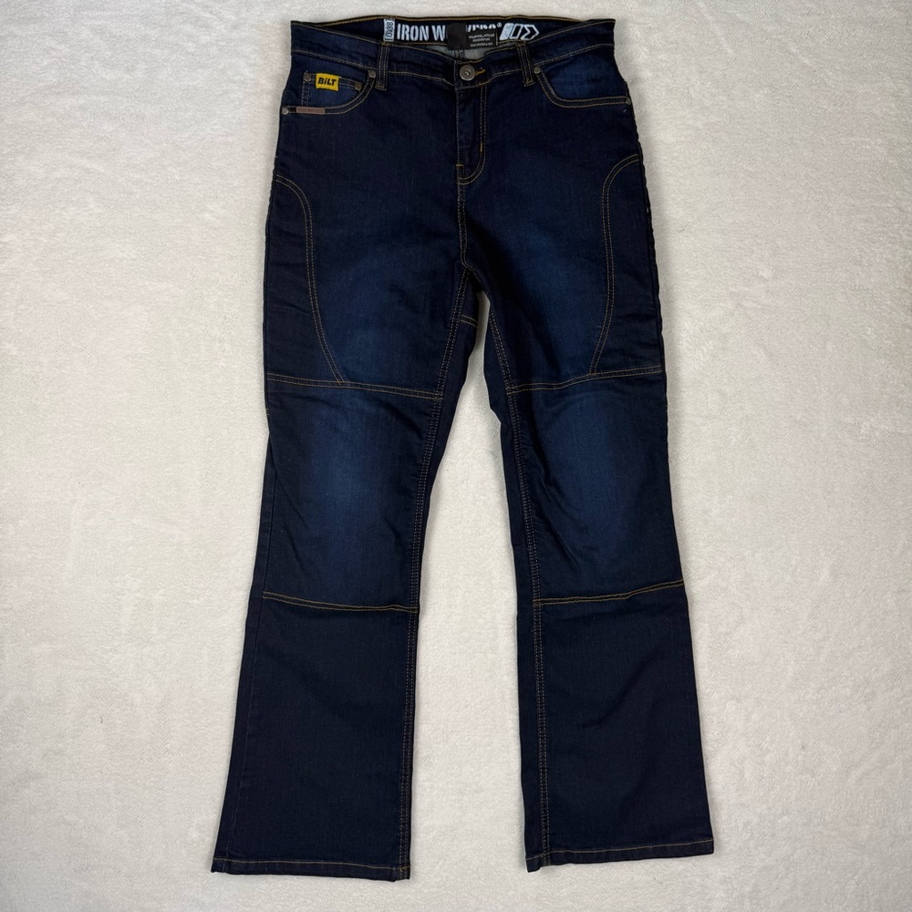 Bilt Iron Workers Women’s Motorcycle Denim  Sz 12 Regular Fit Dark Wash